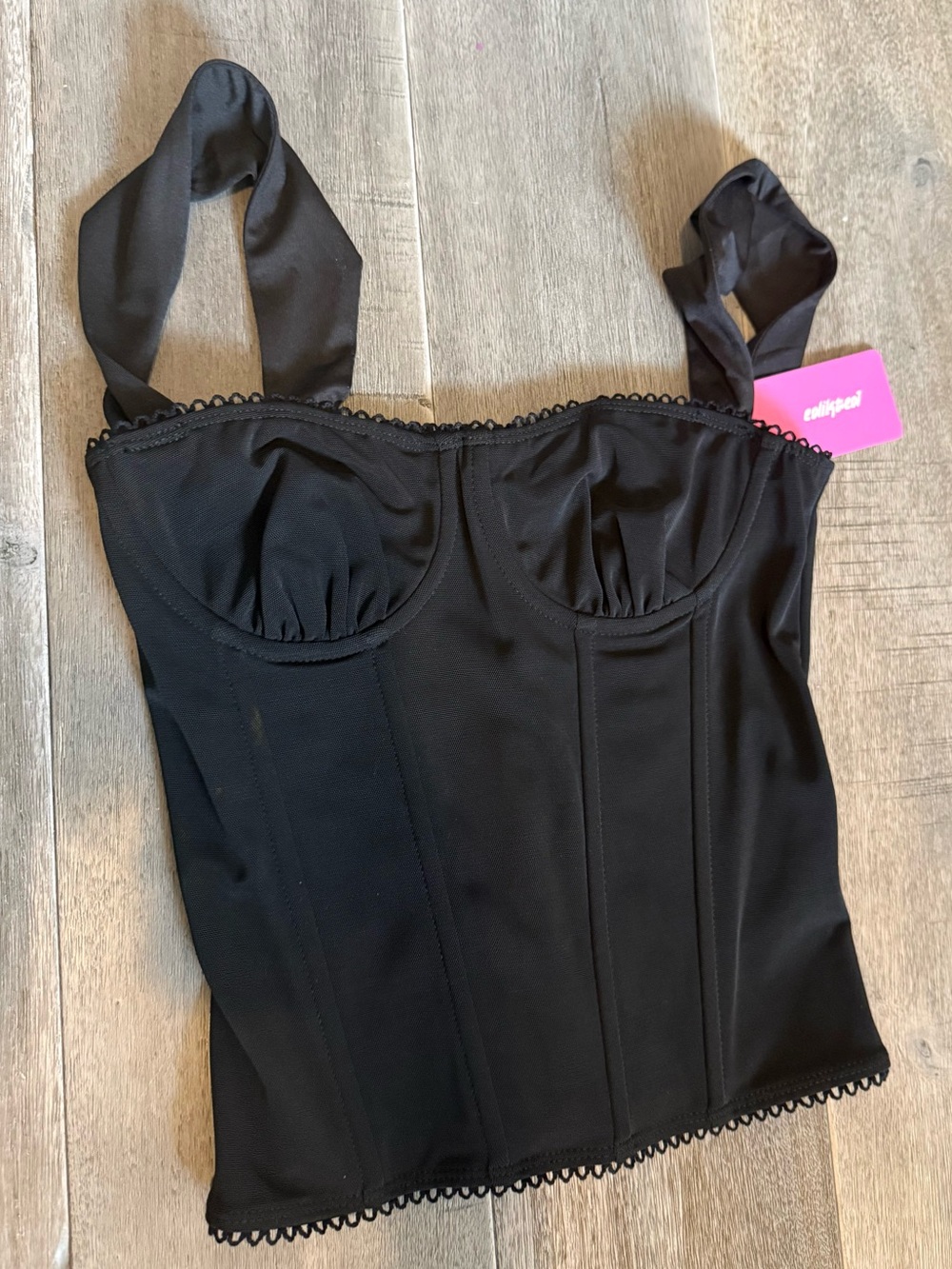 Edikted Black Corset-Style Top. NWT 🖤